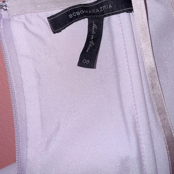 BCBGMaxAzria Lilac Column Strapless Gown w/ Split - Picture 9 of 11